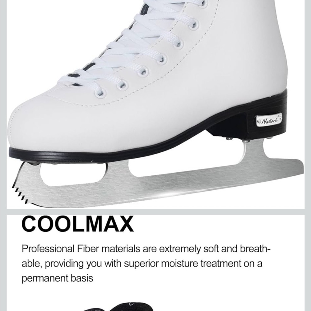Nattork figure skates ice figure skating size w 10 m 9 new